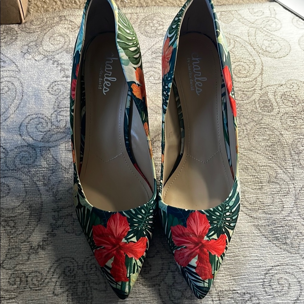 Charles by Charles David tropical print heels